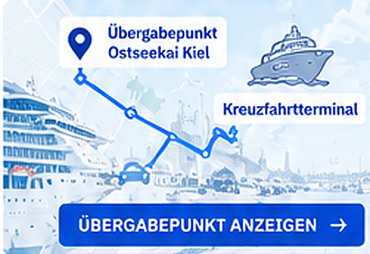 Karte: Übergabepunkt Ostseekai Kiel am Kreuzfahrtterminal