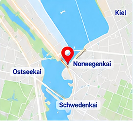 Karte: Kreuzfahrtterminals in Kiel