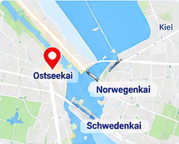 Karte: Kreuzfahrtterminals in Kiel